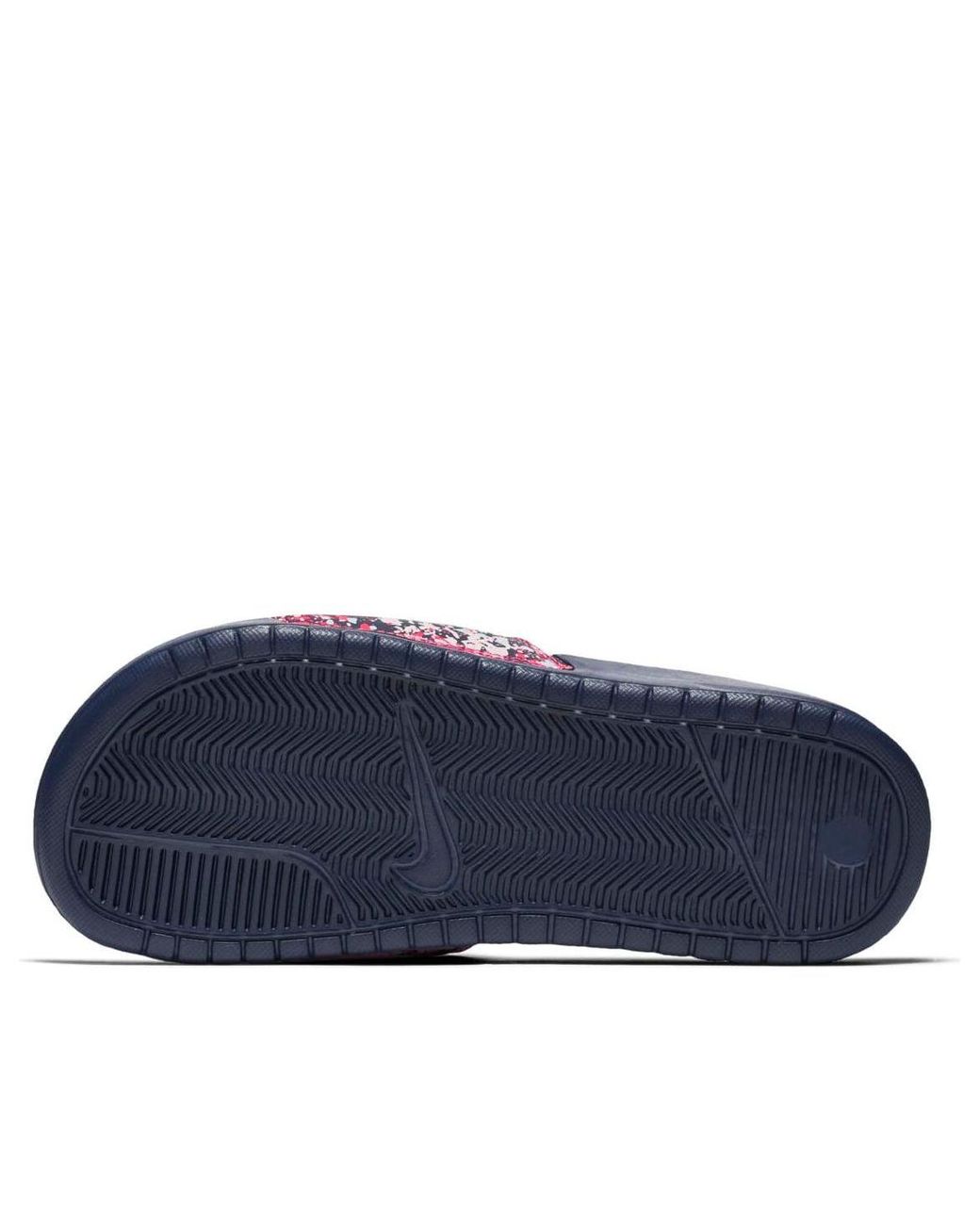 Nike Blue (Wmns) Benassi Jdi Print Splash Ink Minimalistic Slippers
