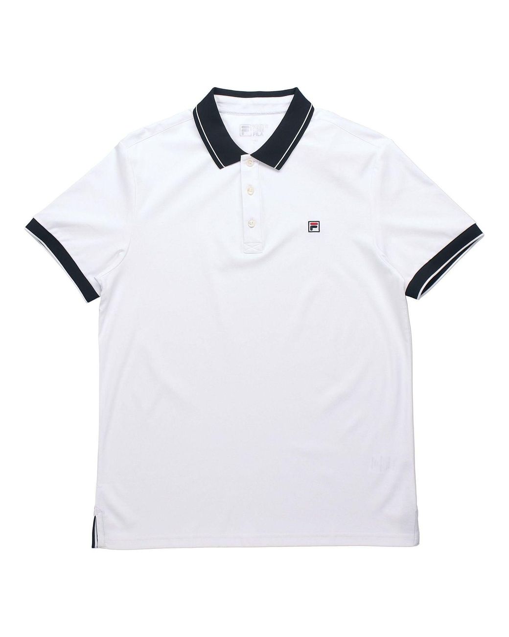 Fila White Business Casual Short Sleeve Polo for men