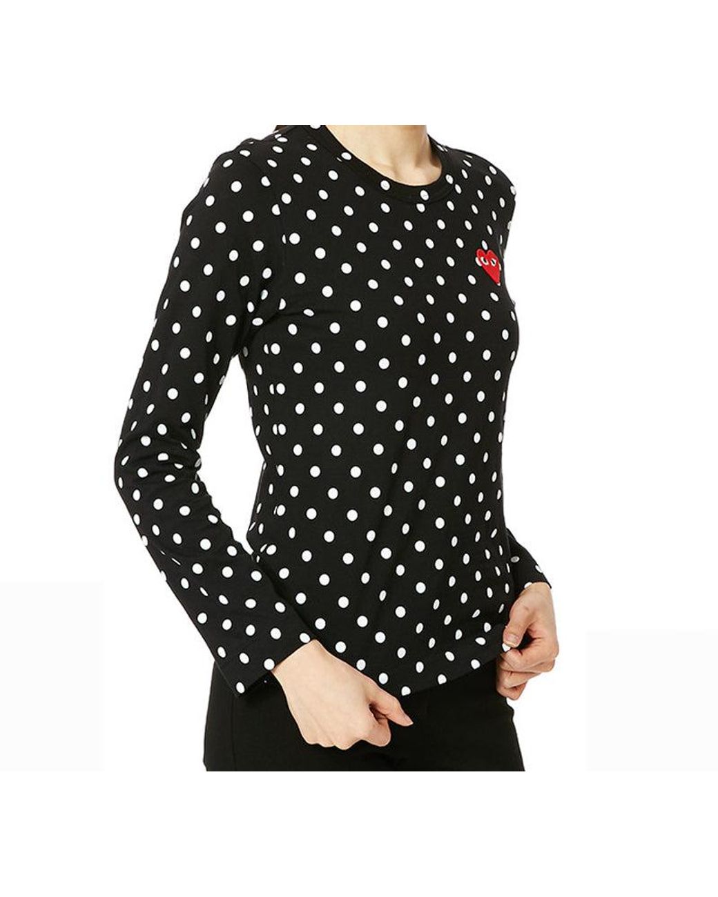 COMME DES GARÇONS PLAY Black (Wmns) Polka Dots Long Sleeves Tee