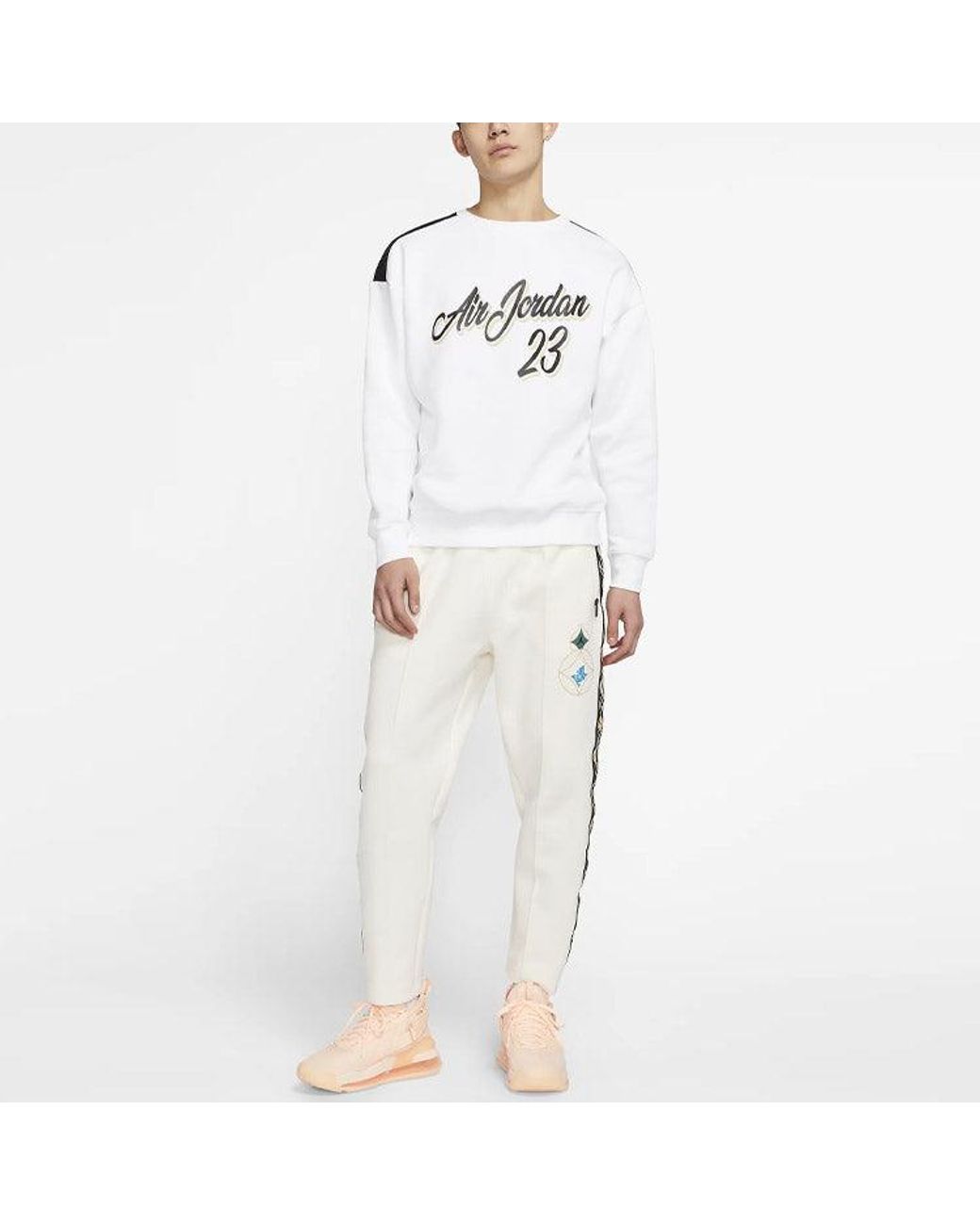Nike White 23 Remastered Plush Pull-On Sweatshirt For for men