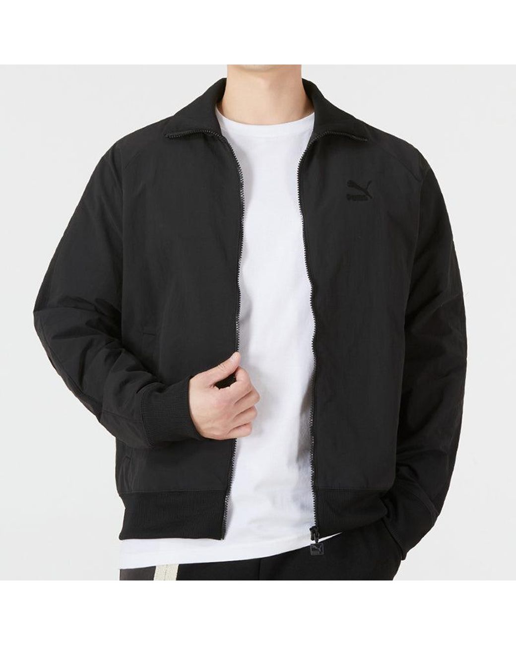 PUMA Blue T7 Crinkled Track Jacket for men