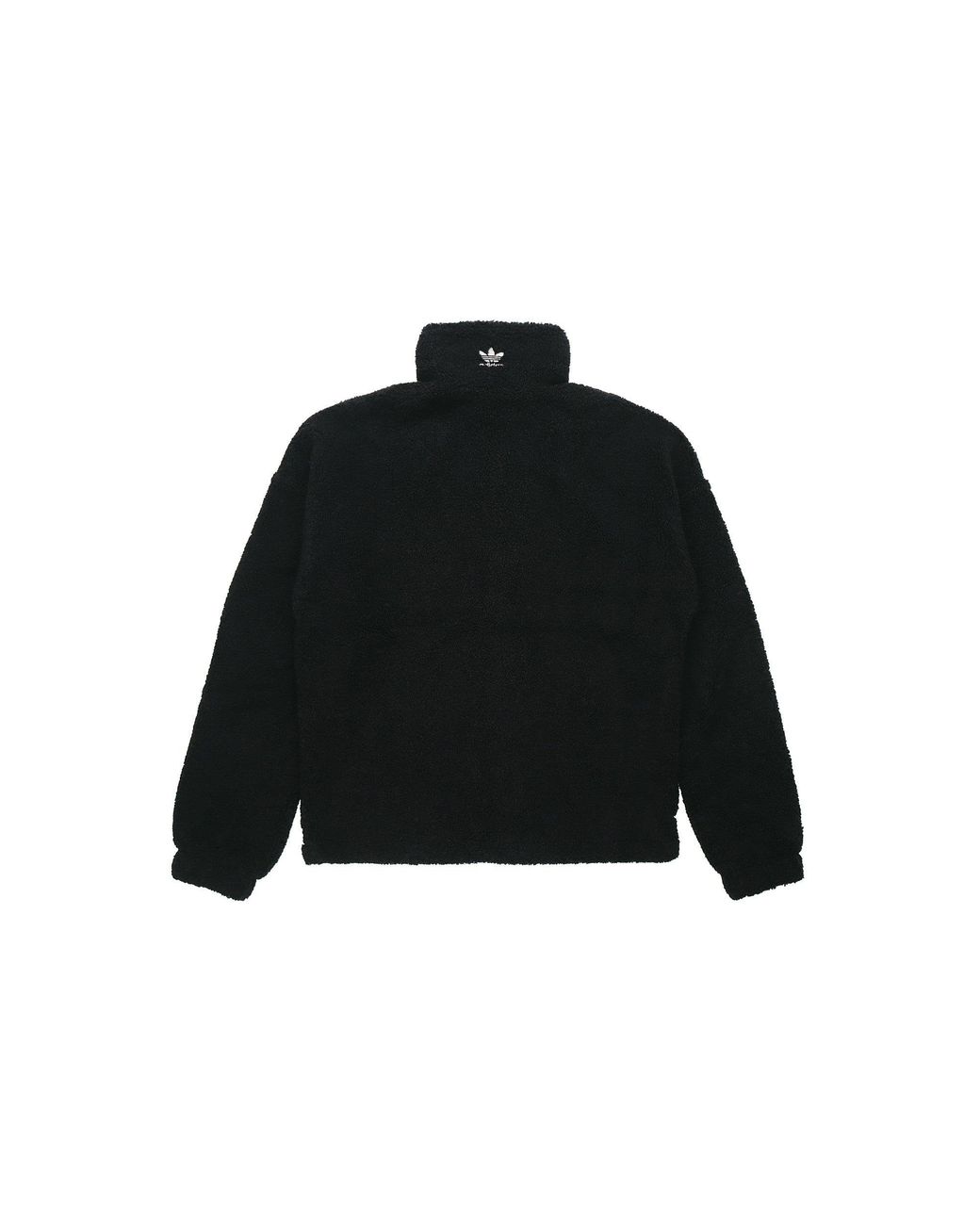Adidas Black Originals Contrasting Colors Large Logo Pattern Lamb's Wool Jacket for men