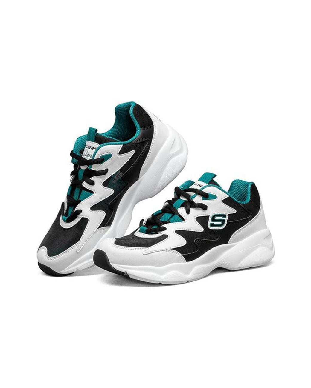 Skechers White (Wmns) D'Lites Airy Low-Top Running Shoes