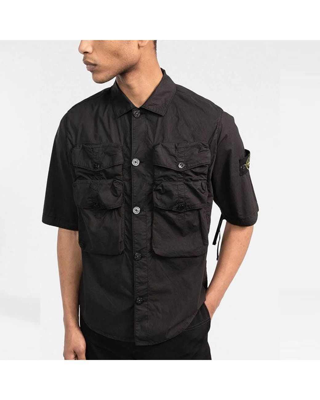 Stone Island Black Garment Dyed Shirt for men