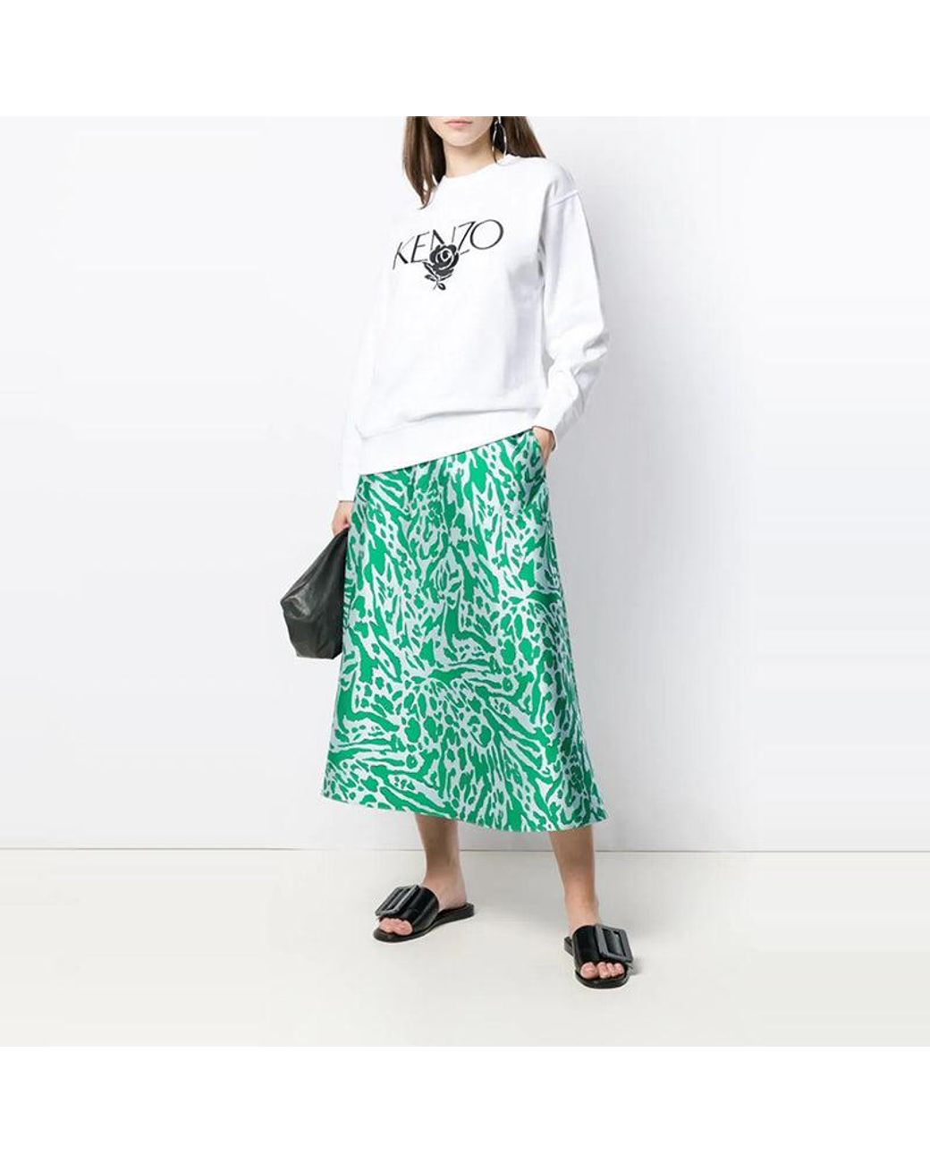 KENZO Blue (Wmns) Printing Round-Neck Swea
