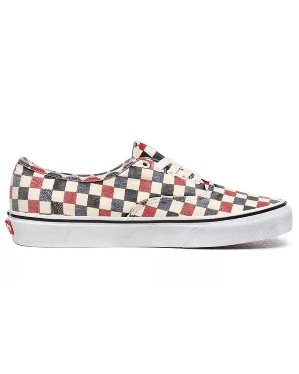 Vans White Washed Authentic/Redcheckboard for men