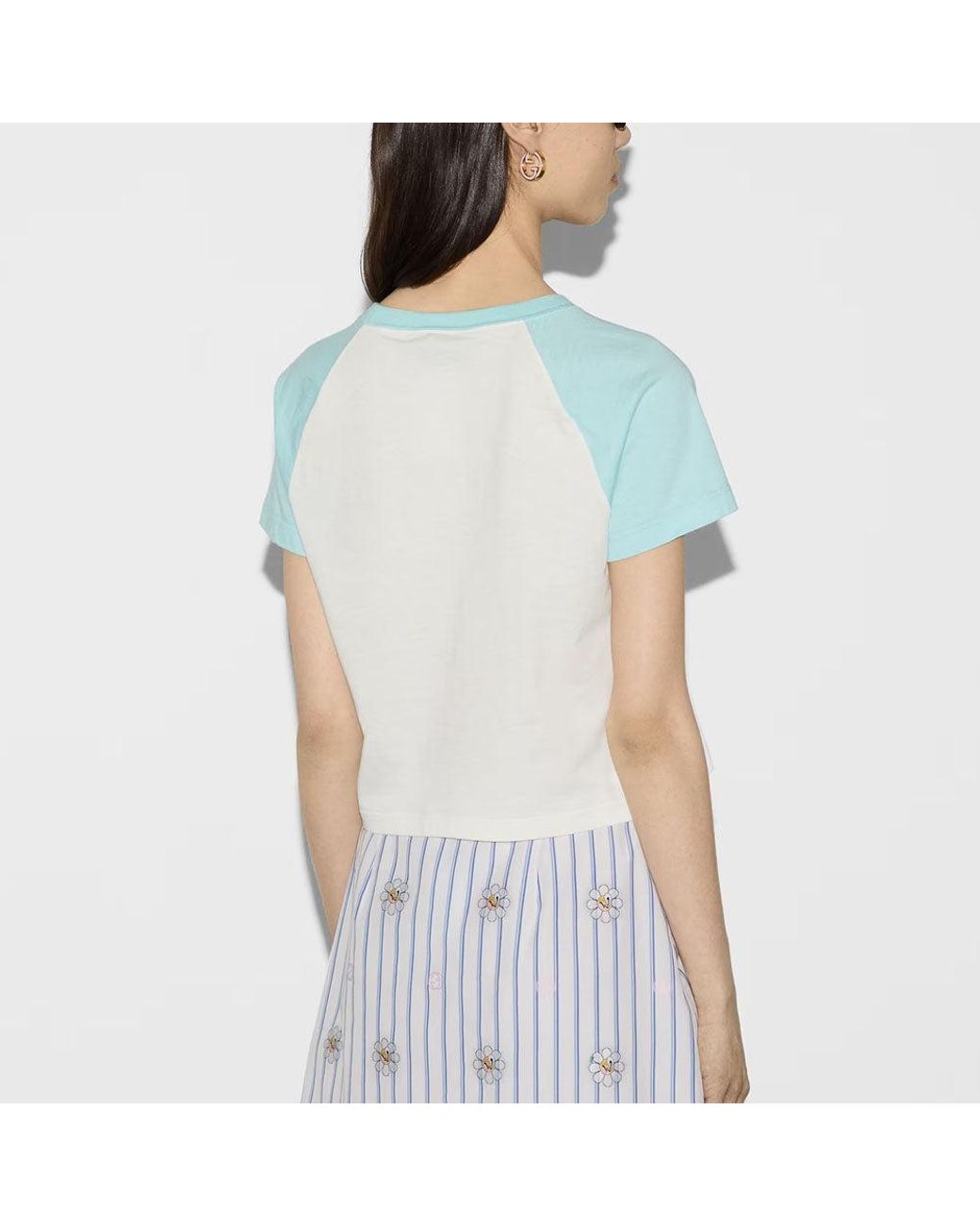 Gucci Blue (Wmns) Cotton Jersey Short Sleeved T-Shirt 'Off'