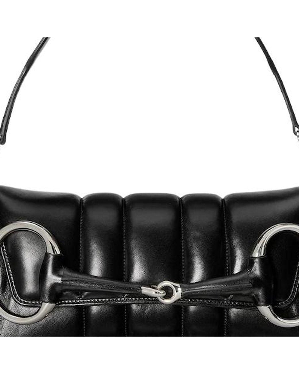 Gucci Black (Wmns) Horsebit Chain Medium Shoulder Bag