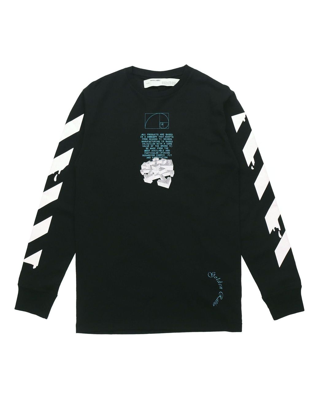 Off-White c/o Virgil Abloh Black Dripping Arrows Logo Arrow Printing Long Sleeves for men