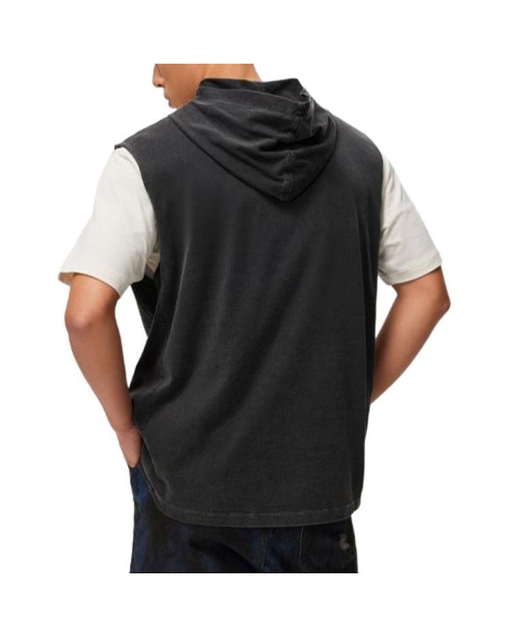 Li-ning Black Badfive Graphic Sleeveless Hoodie 'Washed' for men