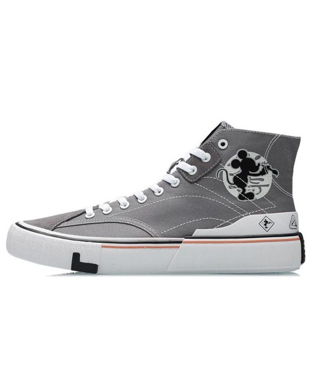 Li-ning Gray X Mickey Mouse Canvas Hi Shoes for men