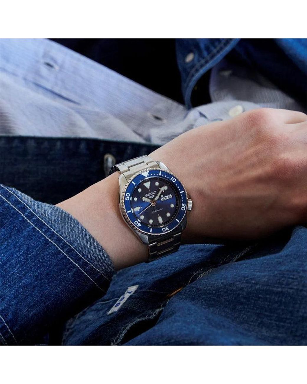 Seiko Blue Casual Waterproof Sports Mechanical