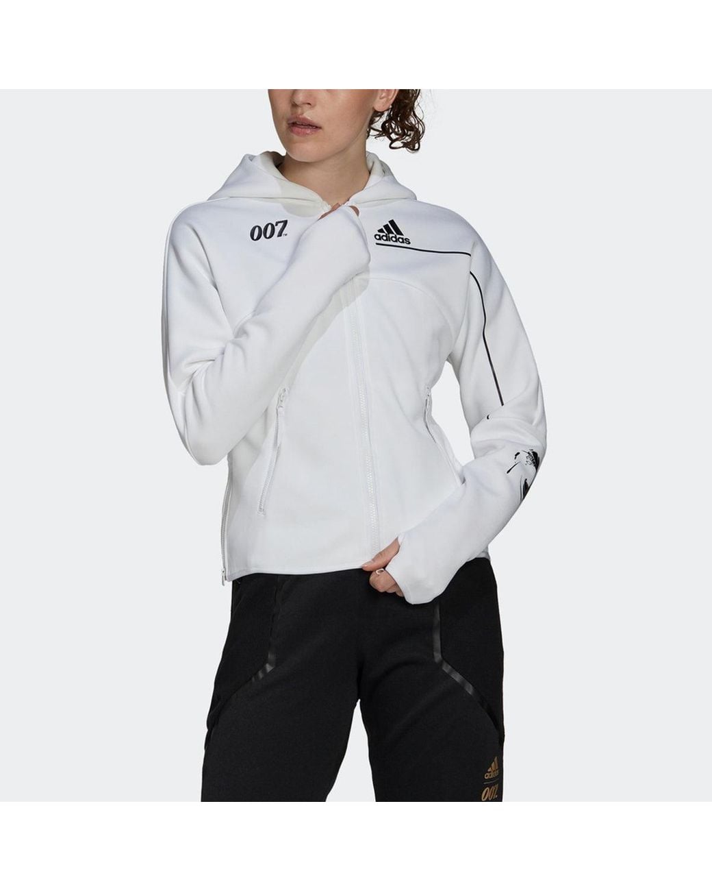 Adidas Blue (Wmns) Adida X James Bonds Z.N.E. Hoodie