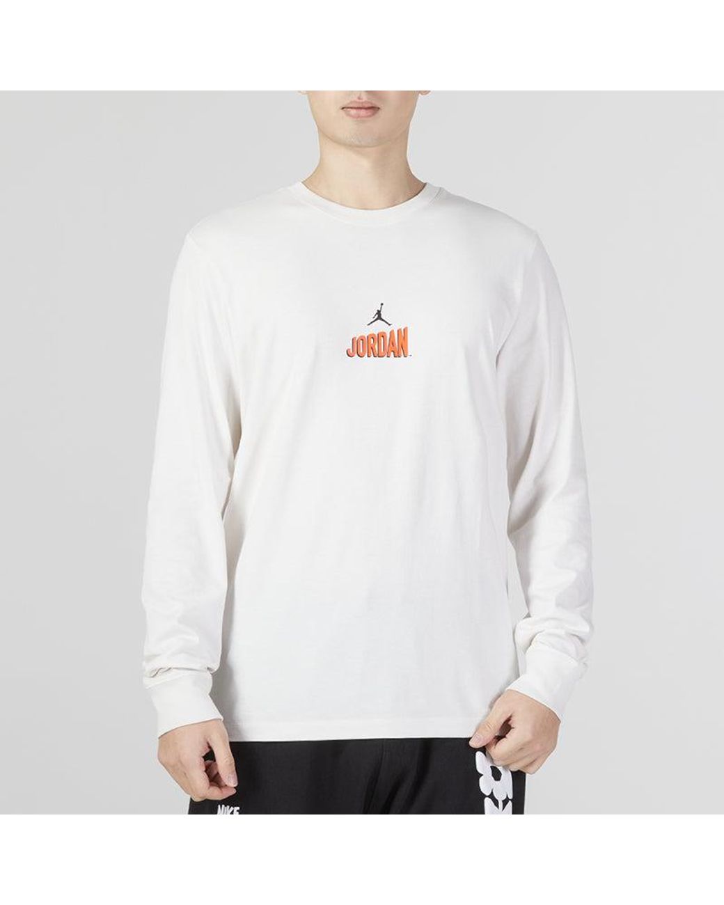 Nike White As M J Flt Mvp Ls Crew Logot for men