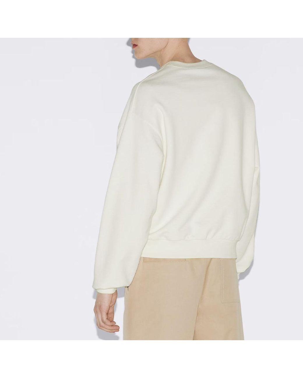 Gucci White Cotton Jersey Sweatshirt With Print 'Off' for men