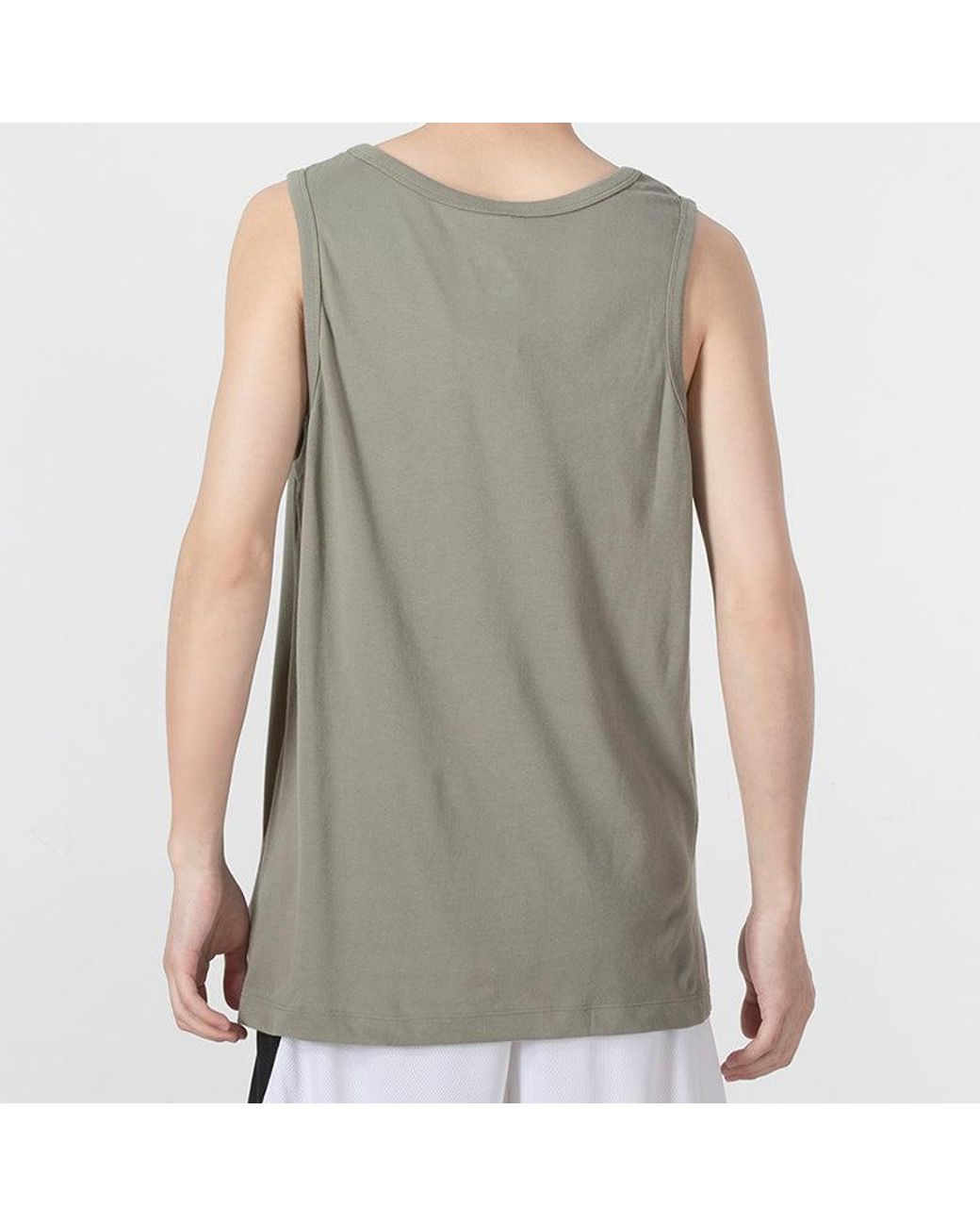 Nike Green As Nk Df Tank Dfc Solid Solid Color Quick Dry Breathable Running Basketball Training Light Army Vest for men