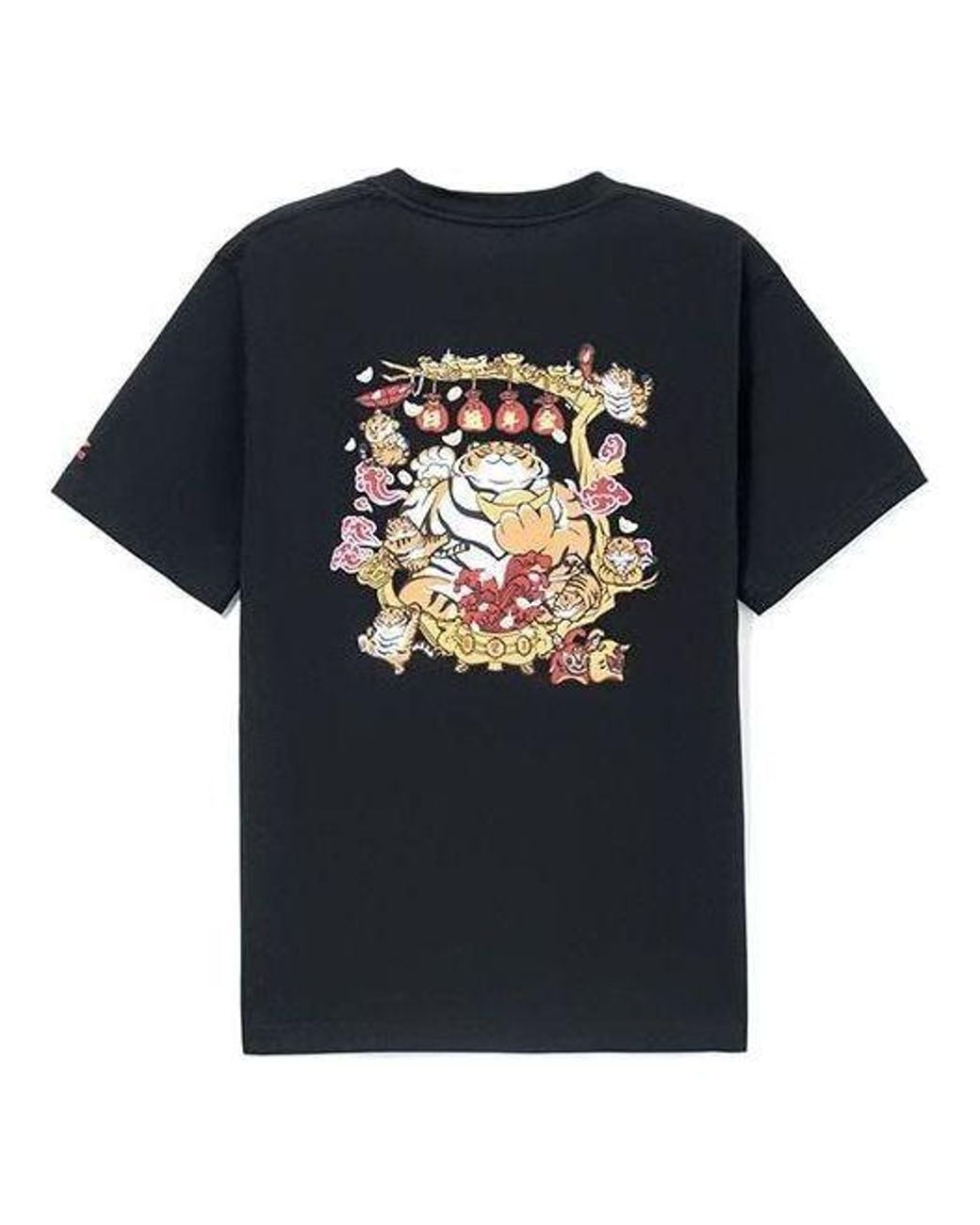 Li-ning Black Rijindoujin Cartoon Graphic T-Shirt for men