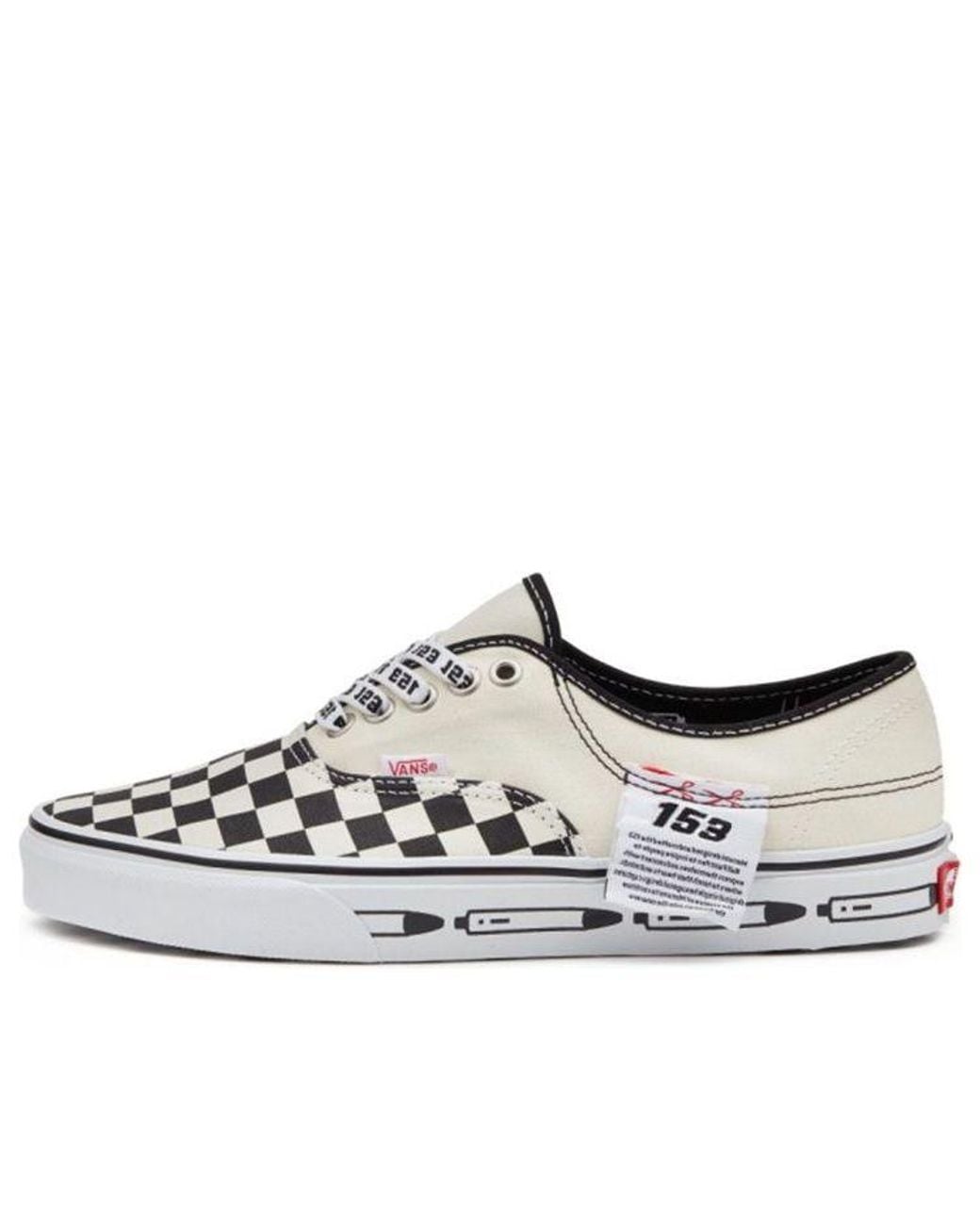Vans White Authentic Chessboard for men