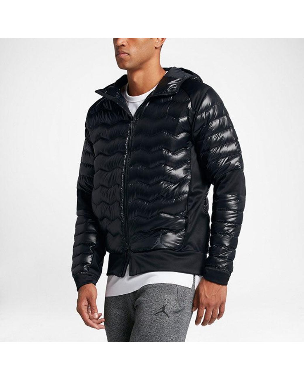Nike Blue Protection Against Cold Stay Warm Hooded Down Jacket for men