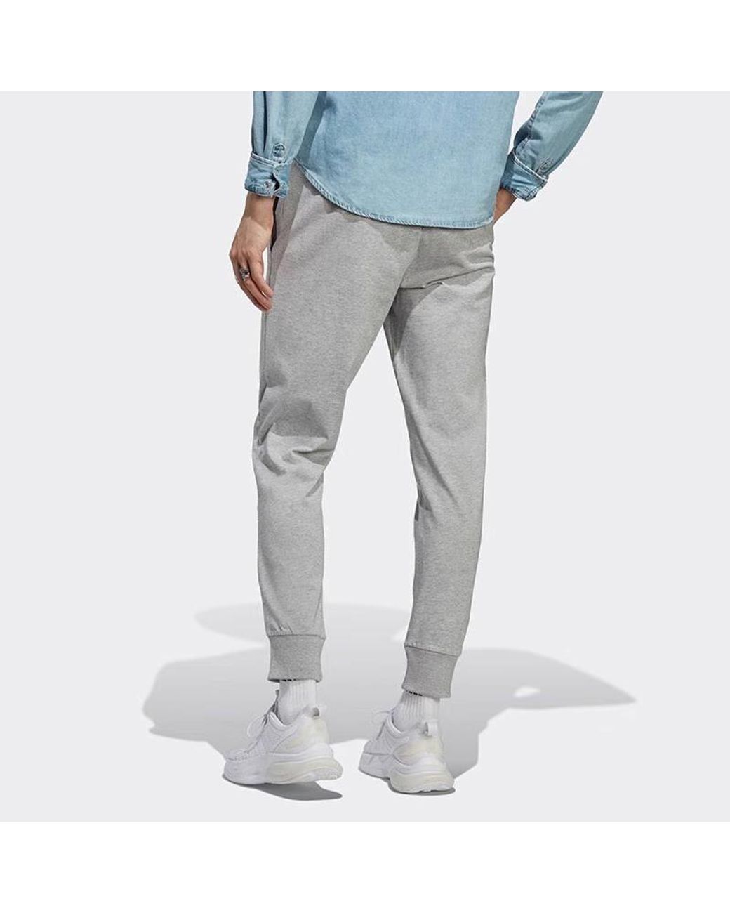Adidas Gray Essentials Single Jersey Tapered Cuff Pants for men