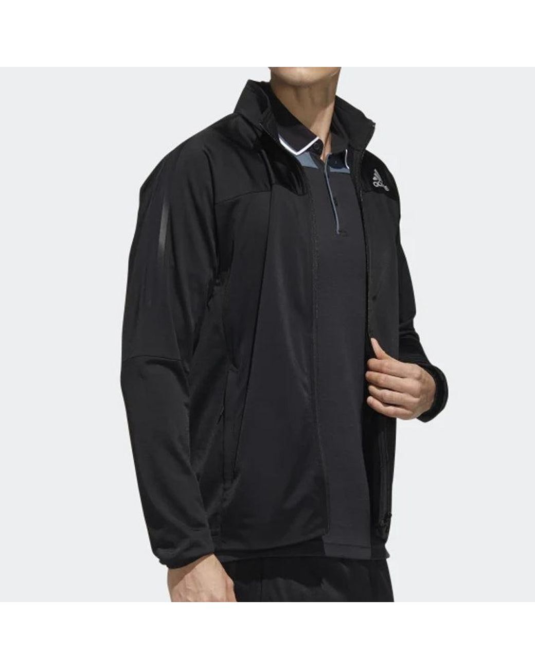 Adidas Blue 3S Knit Jkt Tennis Sports Stand Collar Jacket for men