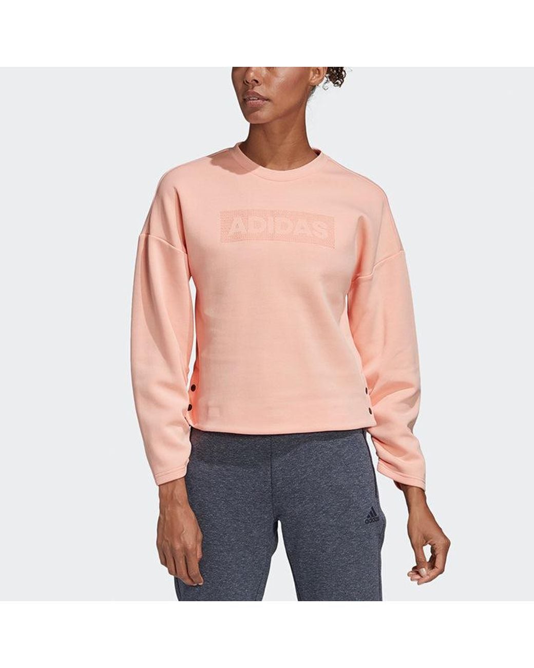 Adidas Pink (Wmns) Crew Dk Emby Sweatshirt