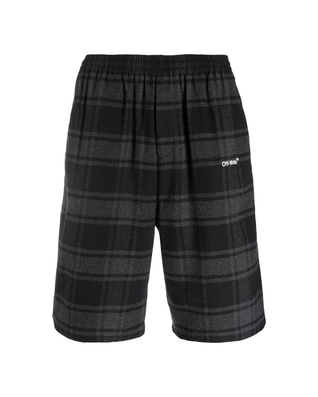 Off-White c/o Virgil Abloh Black Check-Print Shorts for men