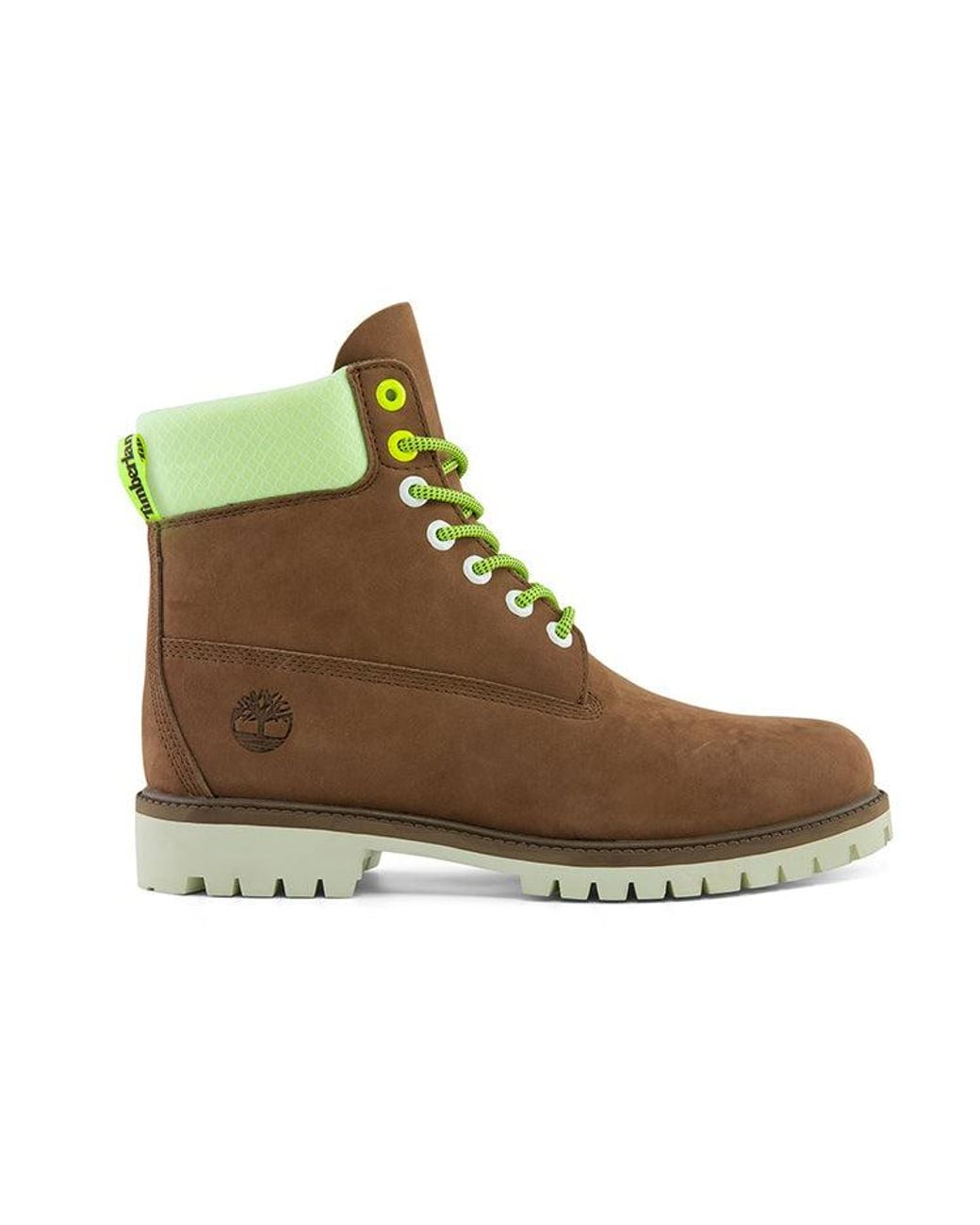 Timberland Brown Hi-Vis Heritage 6 Inch Waterproof Wide Fit Boot 'Dark' for men