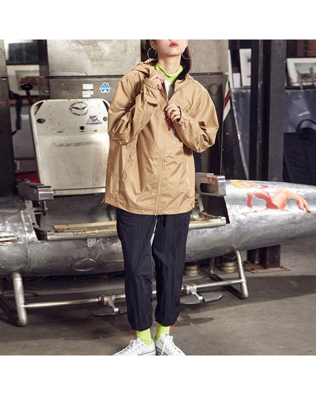 Converse Natural Retro Casual Hooded Jacket Couple Style 'Khaki' for men
