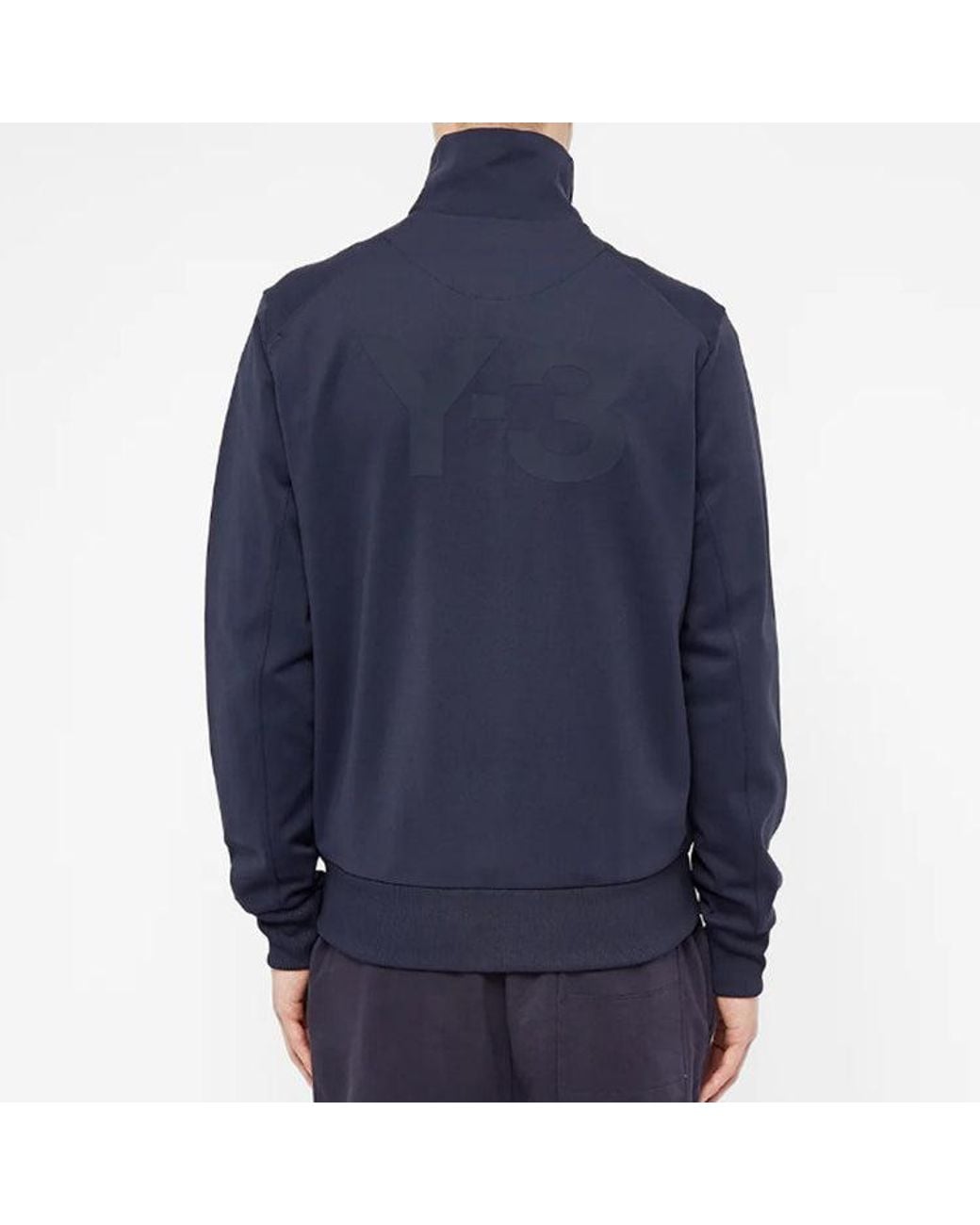 Adidas Blue Y-3 Stand Collar Long Sleeves Casual Zipper Jacket for men