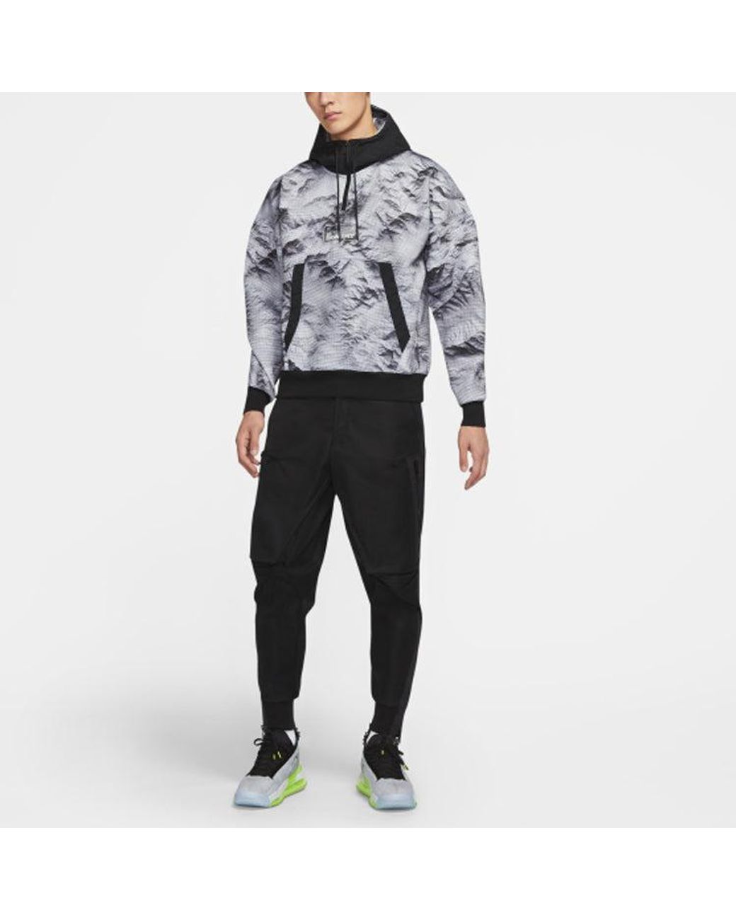 Nike Gray Alphabet Printing Half Zipper Colorblock Casual for men
