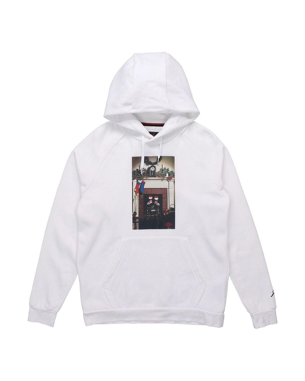 Nike White Jumpman Chimney Printing Fleece Stay Warm Pullover for men