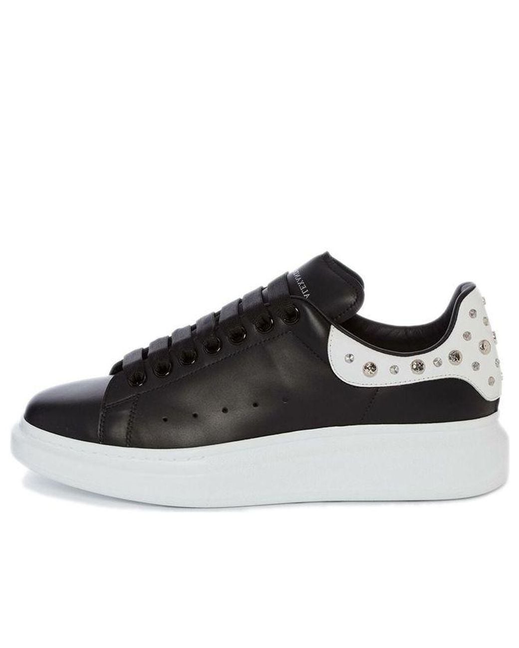 McQueen Black Oversized Studded Leather Sneakers for men