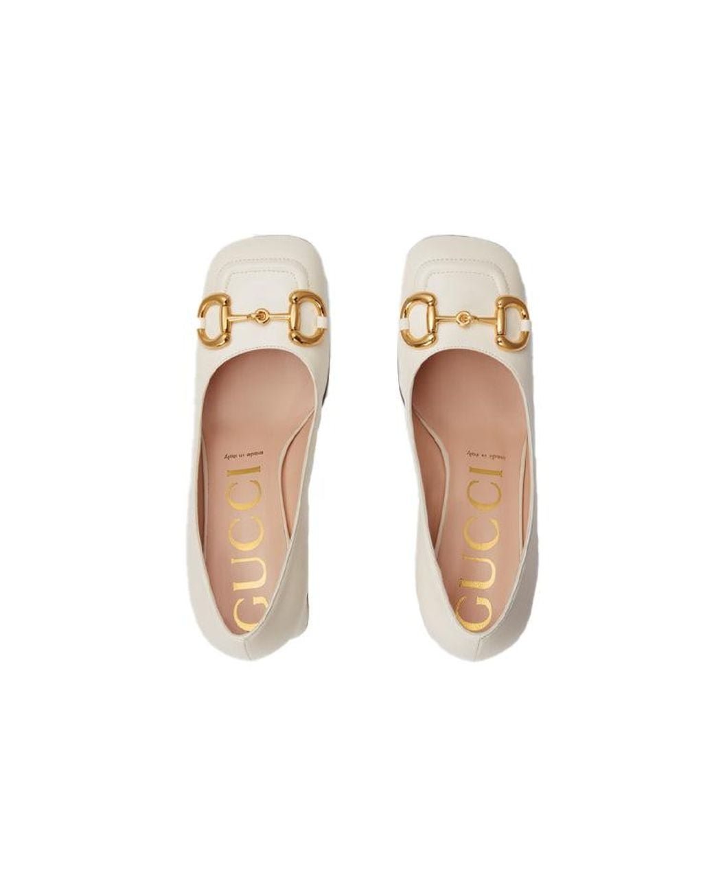 Gucci Natural (Wmns) Mid-Heel Pump With Horsebit Leather'