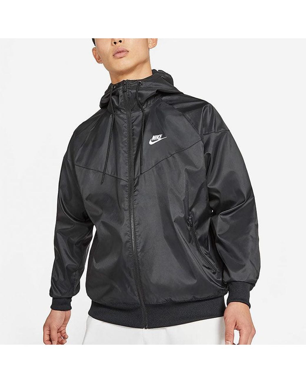 Nike Black Sportswear Windrunner Sports Training Hooded Woven Jacket for men