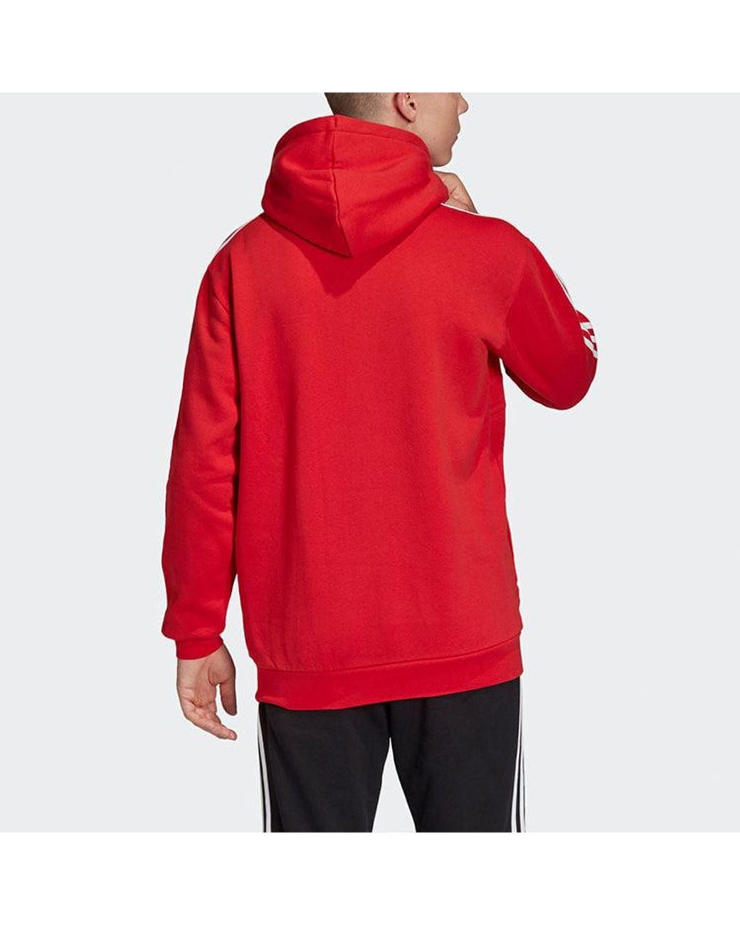 Adidas Red Originals Half Zipper Pullover Hooded Fleece Lined Stay Warm for men