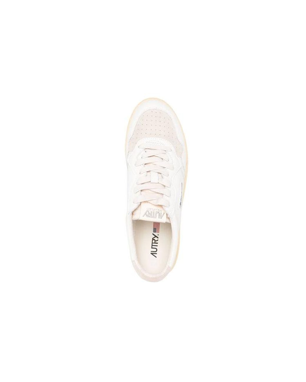 Autry White Medalist Low Suede And Leather Cream' for men