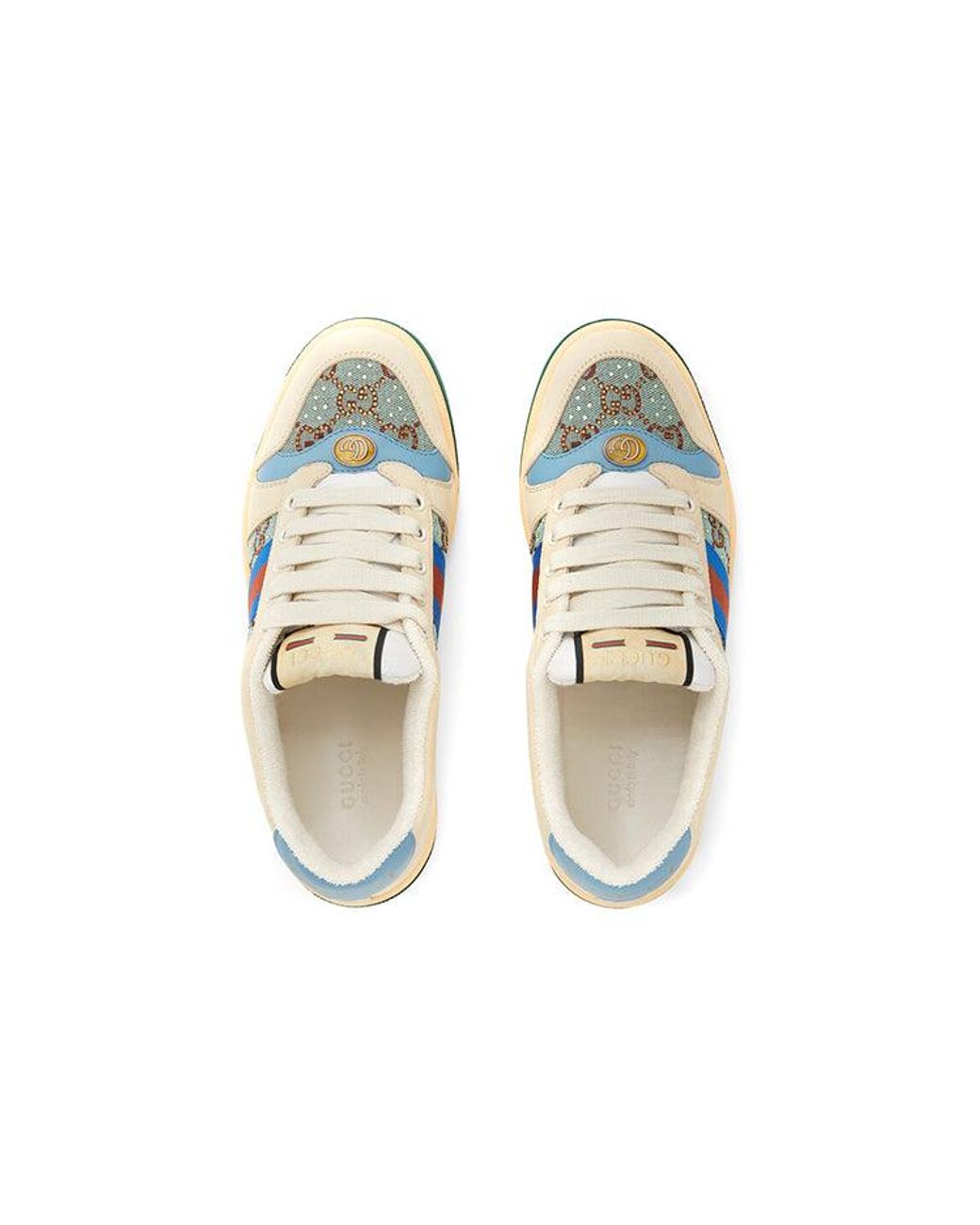 Gucci Blue Screener Sneaker With Crystals, , Gg Canvas