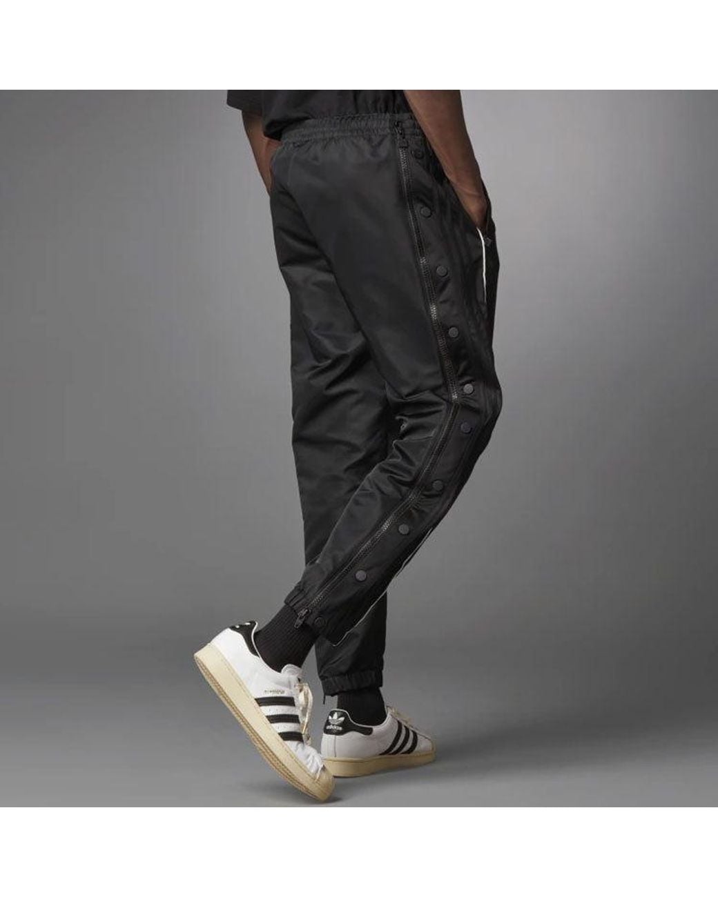 Adidas Black Originals Version Series Side Zipper Sports Long Pants for men
