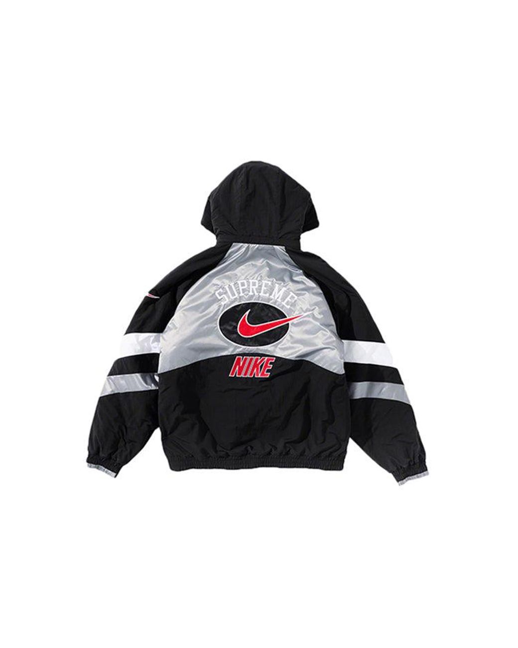 Supreme Black Ss19 X Nike Hooded Sport Jacket Crossover Waterproof Nylon Hooded Track Jacket