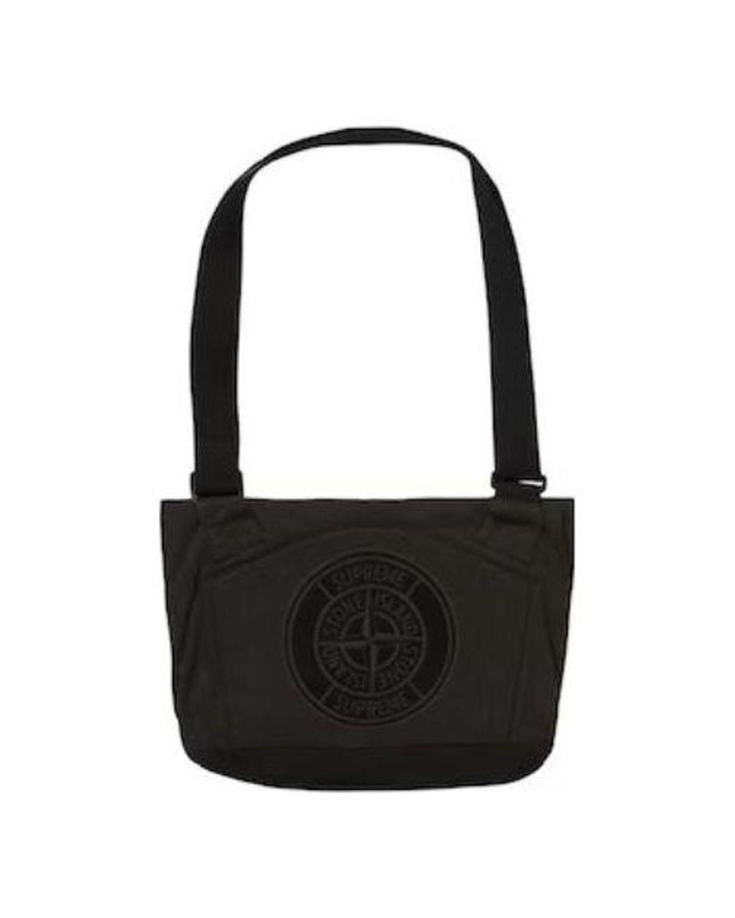 Supreme X Stone Island Stripe Messenger Bag in Black for Men | Lyst UK
