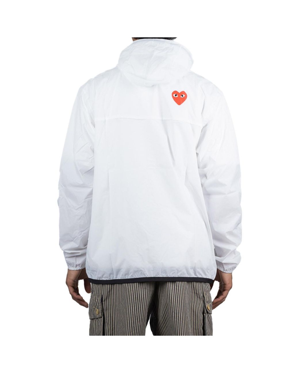 COMME DES GARÇONS PLAY White X K-Way Jacket Full Zip