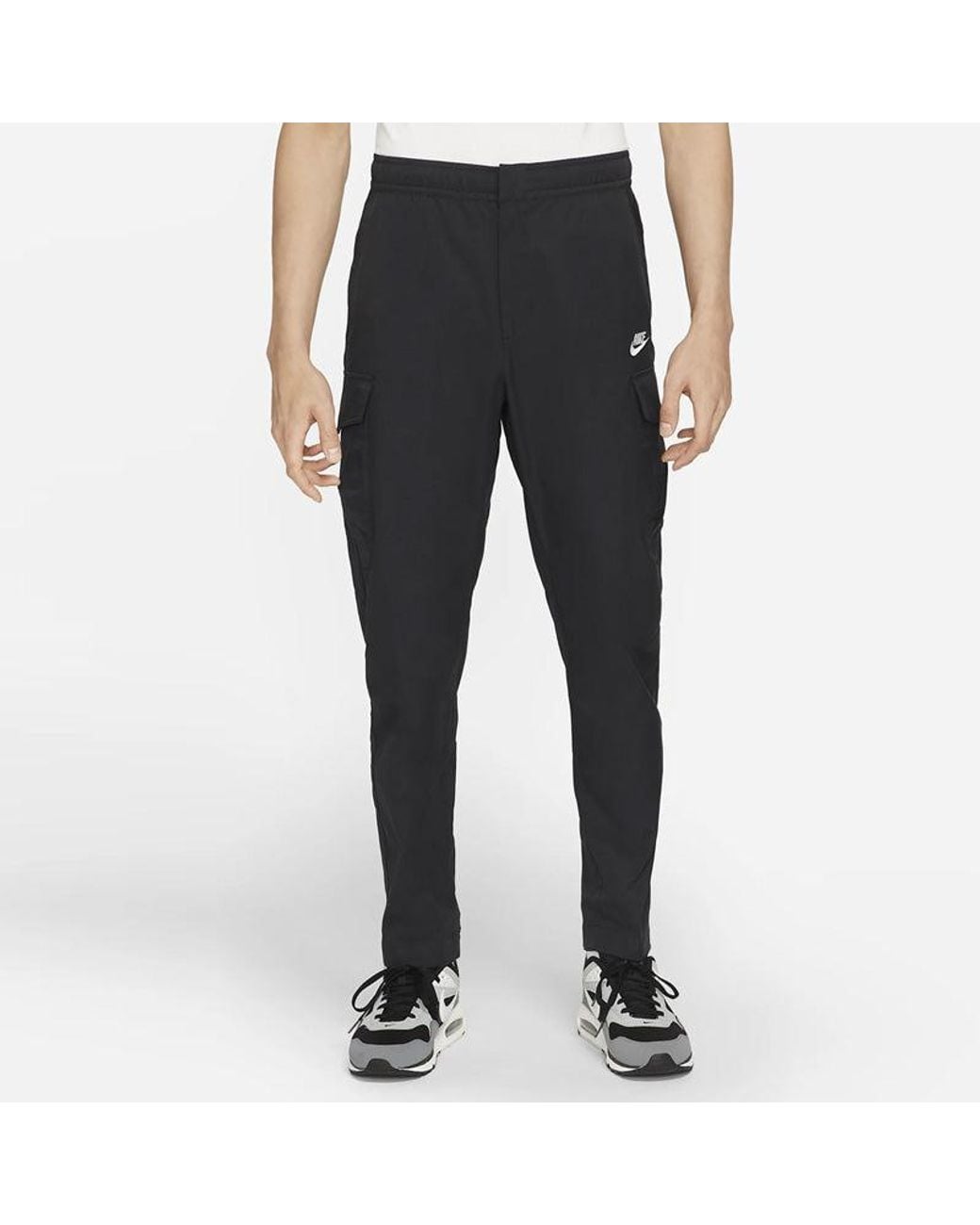 Nike Black Casual Solid Sports Pants/Trousers/Joggers for men