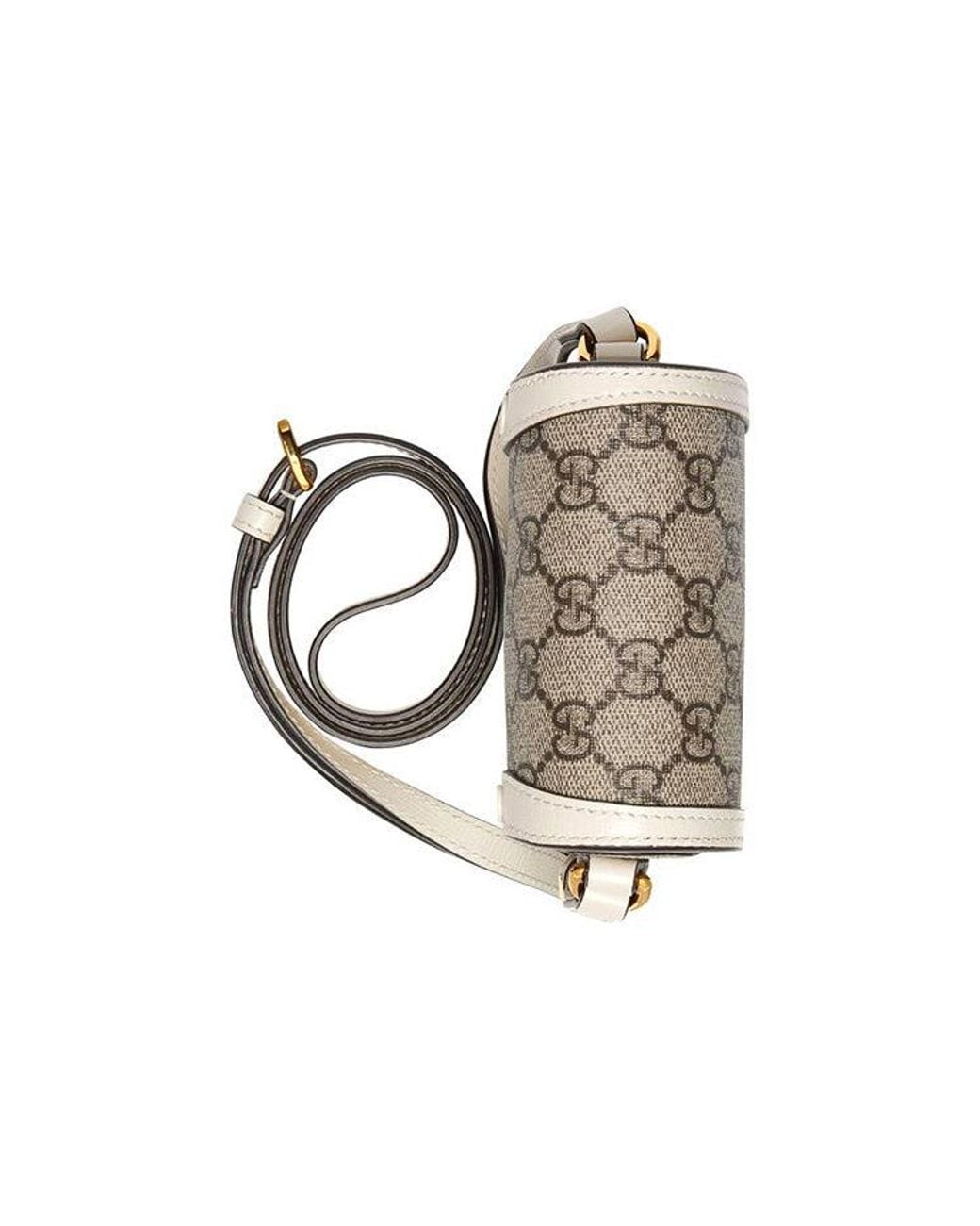 Gucci Gray Horsebit 1955 Logo Canvas Phone Bag Box Shoulder Messenger Bag 'Mini Ebony'