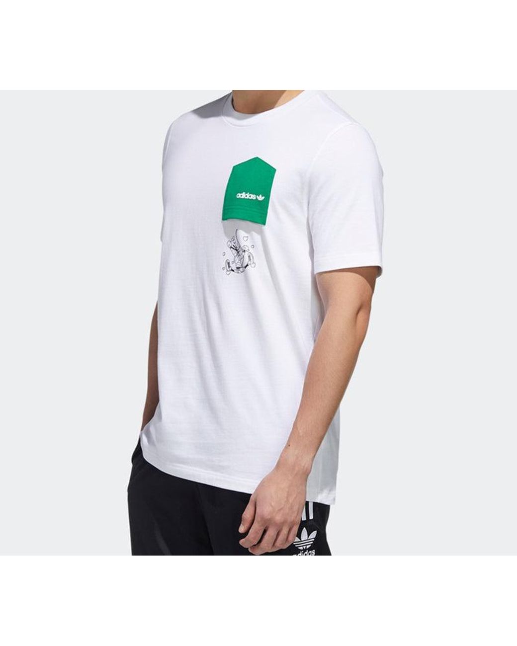 Adidas White X Disney Goofy T1 Crossover Pocket Short Sleeve for men