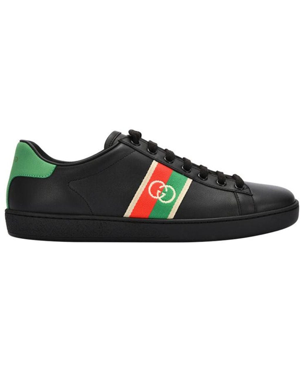 Gucci Black (Wmns) Ace Elastic Web 'Interlocking G