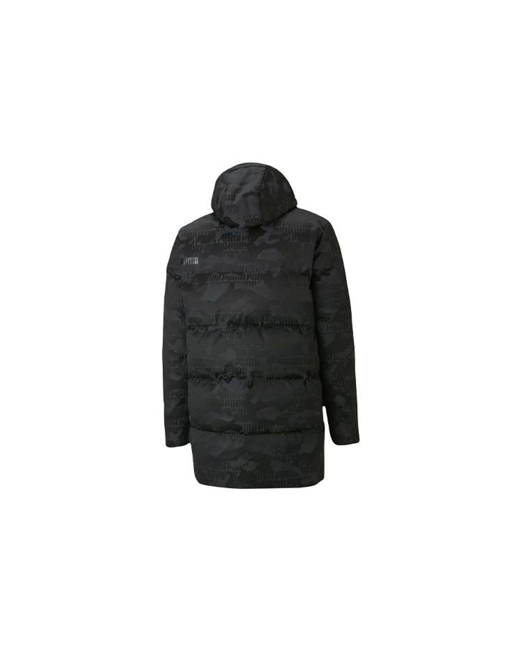 PUMA Black Camo Long Down Jacket for men