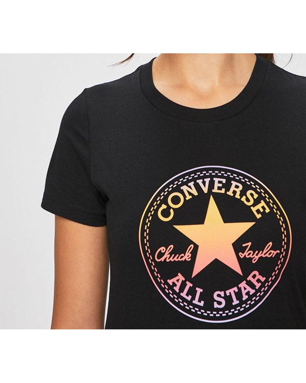 Converse Black (Wmns) Printing Sports Short Sleeve
