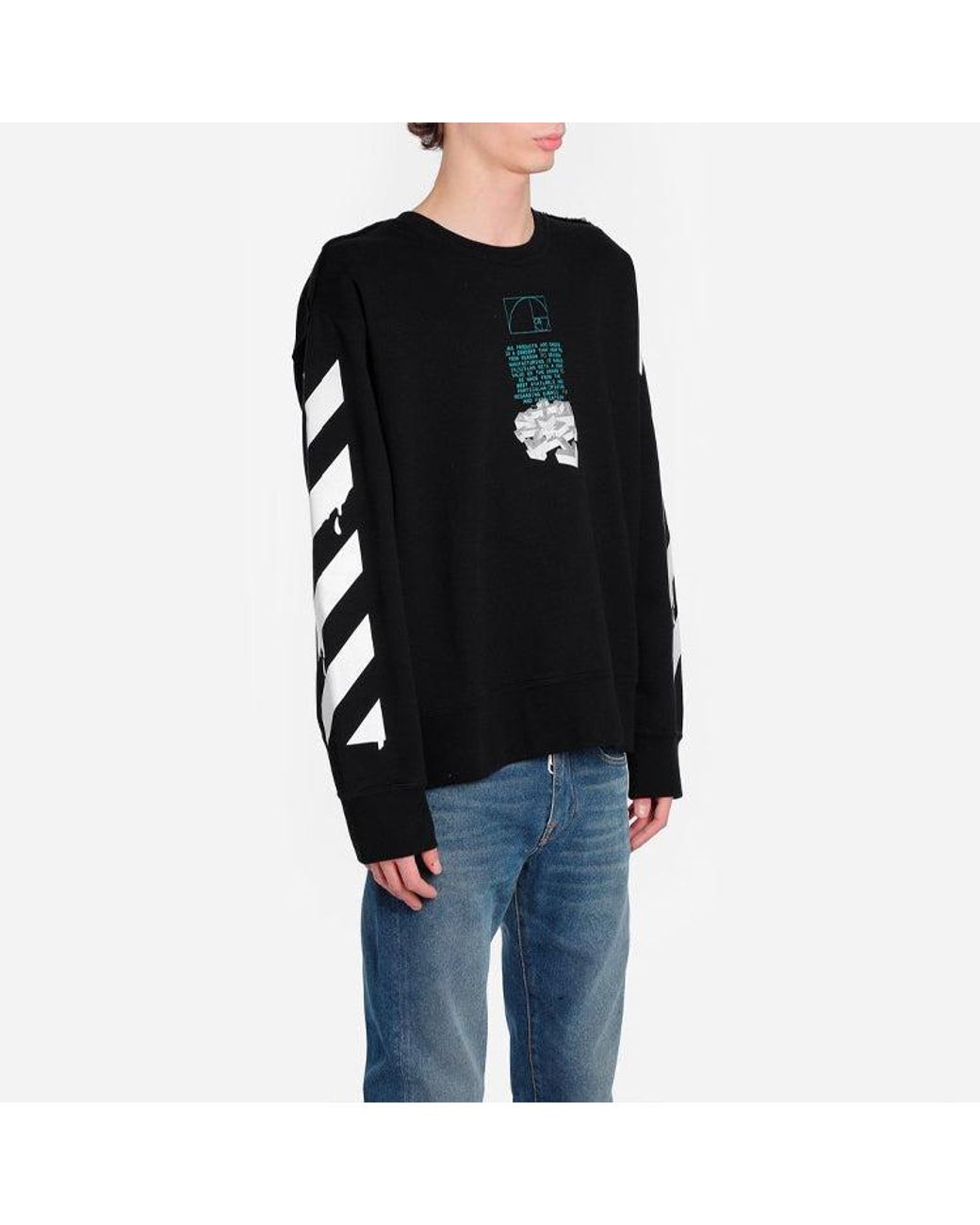 Off-White c/o Virgil Abloh Black C/O Virgil Abloh Slogan Arrow Printing Round Neck for men