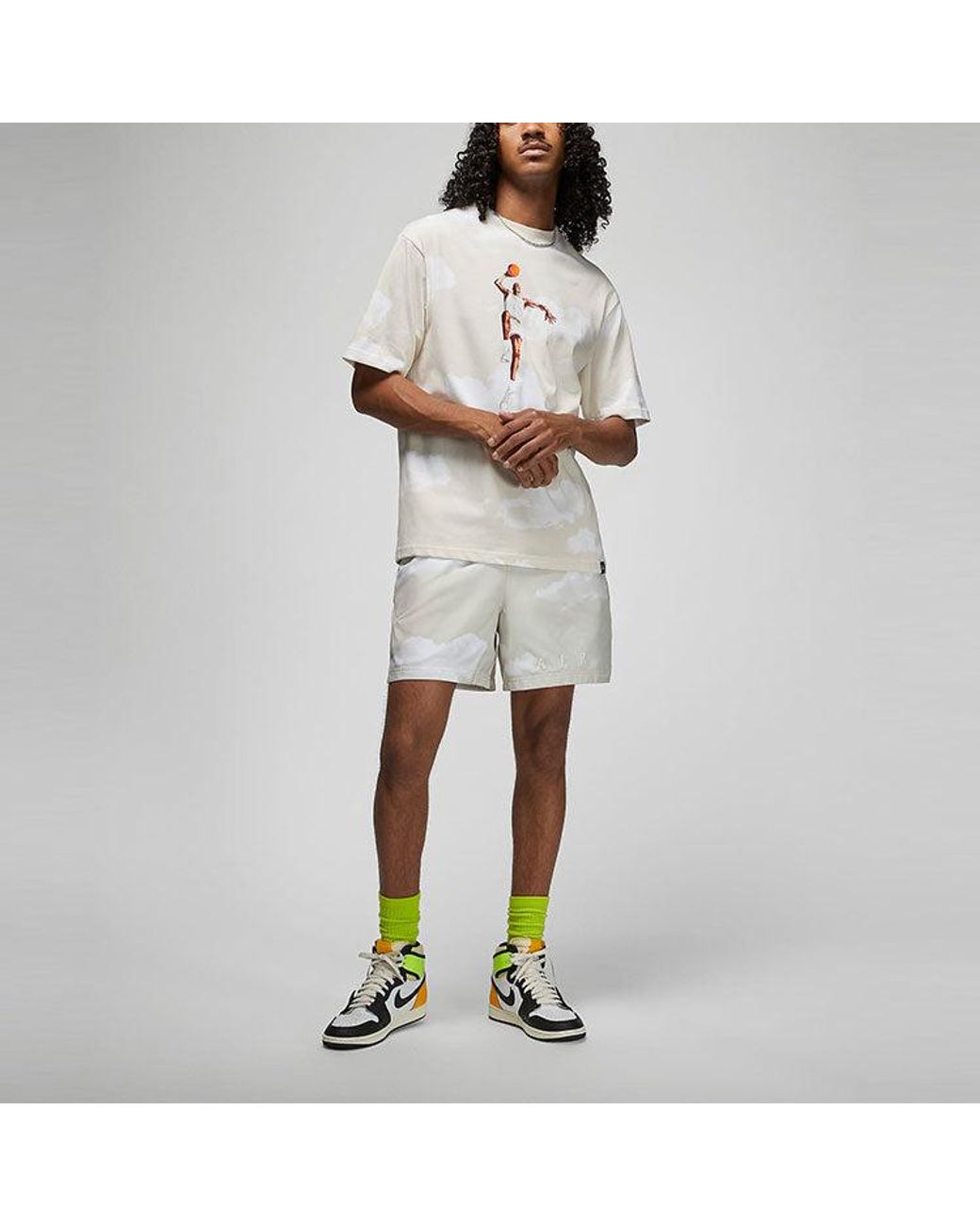 Nike White Casual Printing Round Neck Pullover Short Sleeve Sail T-Shirt for men